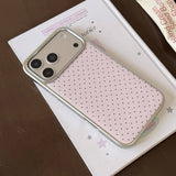 Polka Dot Pattern Silver Plated Phone Case