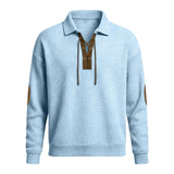Mens Fashion Solid-Color Long-Sleeve Loose-Fit Sweatshirt