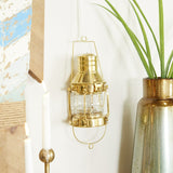 DecMode Gold Brass Decorative Candle Lantern with Handle