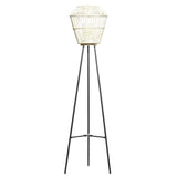 DecMode 13"W, 55"H Metal Natural Candle Lantern, White, 1 - Piece