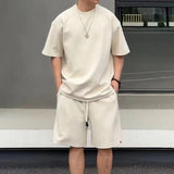 Simple Loose Couple Style Short-sleeved Shorts Two-piece Suit