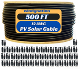 500 Foot Spool 12 Gauge 12 AWG Solar Panel Extension Cable Wire Black or Red Pure Copper