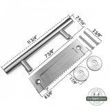 12" Round Pull & Flush Barn Door Handle Combo