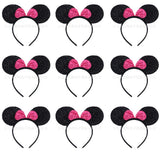 12PCS WholesaleWomen Girl Mouse Ears Headbands Hair Hoop Party Cosplay Bows Hairband Headwear Fashion Hair Accessories
