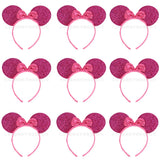 12PCS WholesaleWomen Girl Mouse Ears Headbands Hair Hoop Party Cosplay Bows Hairband Headwear Fashion Hair Accessories