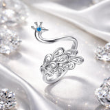 925 Sterling Silver Plated Platinum Pavé Setting CZ Ring for Women
