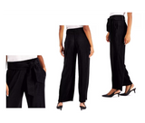 Alfani Tie-Front Wide-Leg Pants, Black, Size Medium