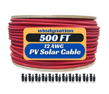500 Foot Spool 12 Gauge 12 AWG Solar Panel Extension Cable Wire Black or Red Pure Copper