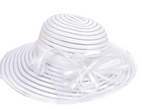 Josette Womens Church Micro Brim Organza Cloche Sun Dressy Hat White