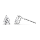 14K White Gold 1/2 Cttw Pear Shape Solitaire Lab Grown Diamond Stud Earrings (F-G Color, VS2-SI1 Clarity)