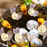Rabbit Carrot Chick And Easter Egg Battery-Powered Copper Wire Lights For Easter Decorations