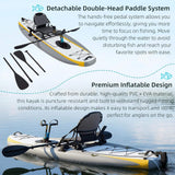 Portable 12FT Lightweight Inflatable PVC Fishing Kayak With Pedal System (SAK64328)
