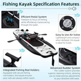 Premium 12FT Lightweight Inflatable Fishing Kayak With Pedal System (SAK15079)