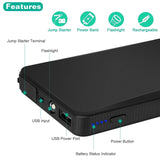 12V Car Jumper Starter 300A Peak 20000 mAh Battery Charger