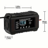 12V Intelligent Pulse Repair Smart Battery Charger with LCD Display