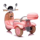 12V Two-seater Kids Ride On Level Up Electric Motorcycle,2wd,Three-wheel Toy w/Music,Bluetooth,USB,Backseat flip adult seat,Portable Storage Hooks&Oversized Trunk,LED Headlight For Kids 3-6.