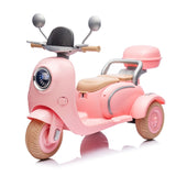 12V Two-seater Kids Ride On Level Up Electric Motorcycle,2wd,Three-wheel Toy w/Music,Bluetooth,USB,Backseat flip adult seat,Portable Storage Hooks&Oversized Trunk,LED Headlight For Kids 3-6.