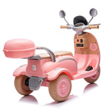 12V Two-seater Kids Ride On Level Up Electric Motorcycle,2wd,Three-wheel Toy w/Music,Bluetooth,USB,Backseat flip adult seat,Portable Storage Hooks&Oversized Trunk,LED Headlight For Kids 3-6.