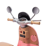 12V Two-seater Kids Ride On Level Up Electric Motorcycle,2wd,Three-wheel Toy w/Music,Bluetooth,USB,Backseat flip adult seat,Portable Storage Hooks&Oversized Trunk,LED Headlight For Kids 3-6.