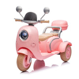 12V Two-seater Kids Ride On Level Up Electric Motorcycle,2wd,Three-wheel Toy w/Music,Bluetooth,USB,Backseat flip adult seat,Portable Storage Hooks&Oversized Trunk,LED Headlight For Kids 3-6.