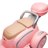 12V Two-seater Kids Ride On Level Up Electric Motorcycle,2wd,Three-wheel Toy w/Music,Bluetooth,USB,Backseat flip adult seat,Portable Storage Hooks&Oversized Trunk,LED Headlight For Kids 3-6.