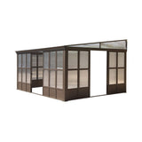 [12x16FT] Alora Extra Large All-Season Outdoor Wall-Mounted Sunroom Solarium With Detachable Polycarbonate Windows And Lockable Sliding Doors (SAK97835)