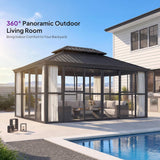 [12X16FT] Vue Extra-Large Luxury Panoramic Solarium With Windows And Sliding Doors (SAK71853)