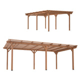 [12X16FT] Alora Extra Large Outdoor Wooden Waterproof Grape Gazebo, Brown (SAK76476)