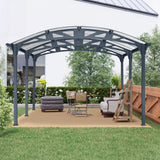 [12X16FT] Alora Large Outdoor Aluminum Arch Carport With Polycarbonate Panels (SAK65820)