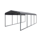 [12X20FT] Alora Premium Heavy-Duty Outdoor Canopy Garage Shelter With Galvanized Metal Roof (SAK91523)