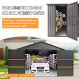 Extra-Large Outdoor Heavy-Duty Metal Garage Shed With Lockable Doors [No Floor] (SAK14093)