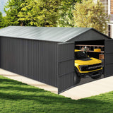 Extra-Large Outdoor Heavy-Duty Metal Garage Shed With Lockable Doors [No Floor] (SAK14093)