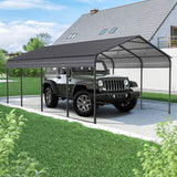 [12X20FT] Alora Heavy-Duty Metal Carport With Galvanized Steel Roof For Car, Boats And Trucks, Gray (SAK95562)