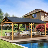[12X20FT] Alora Premium Outdoor Double-Layer Galvanized Steel Hardtop Gazebo For Patio (SAK46095)