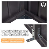 [12X25FT] Alora Extra Large Heavy-Duty Outdoor Metal Carport Garage Shed With Lockable Double Hinged Doors (SAK34153)