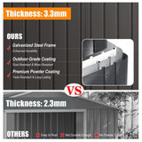 [12X25FT] Alora Extra Large Heavy-Duty Outdoor Metal Carport Garage Shed With Lockable Double Hinged Doors (SAK34153)