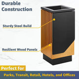 13-Gallon Heavy-Duty Commercial Outdoor Square Decorative Trash Can (SAK30467)