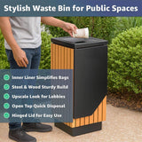 13-Gallon Heavy-Duty Commercial Outdoor Square Decorative Trash Can (SAK30467)