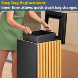 13-Gallon Heavy-Duty Commercial Outdoor Square Decorative Trash Can (SAK30467)