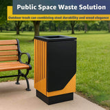 13-Gallon Heavy-Duty Commercial Outdoor Square Decorative Trash Can (SAK30467)