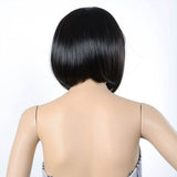 13 Inches Straight Heat Resistant Short Bob Full Hair Wigs with Flat Bangs