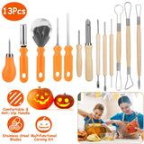 13-Pieces: Halloween Pumpkin Stainless Steel Carving Kit
