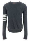 Thom Browne Women Wool 4-Bar Relaxed Pullover