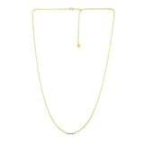 14k Yellow Gold Adjustable Popcorn Chain 1.3mm