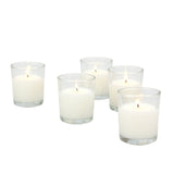 Stonebriar Unscented 1-Wick Filled Glass Votive Candles 24 Pack, White