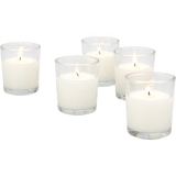 Stonebriar Unscented 1-Wick Filled Glass Votive Candles 24 Pack, White