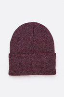 Metallic Basic Knit Cuffed Beanie Set