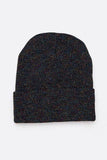 Metallic Basic Knit Cuffed Beanie Set