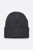 Metallic Basic Knit Cuffed Beanie Set