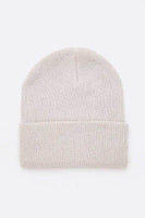 Metallic Basic Knit Cuffed Beanie Set